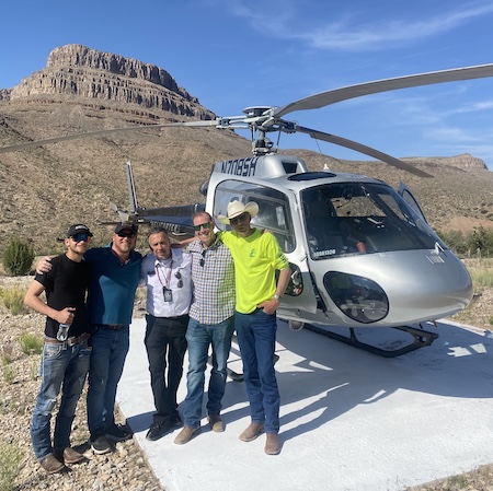 5 star helicopters - Landing at Grand Canyon Western Ranch heliport